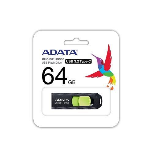 USB флаш памет Adata ACHO-UC300-64G-RBK/GN (снимка 1)
