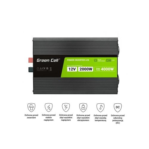 Инвертори на напрежение > GREEN CELL GC-INV-12V-2000W-P2000LCD (снимка 2)