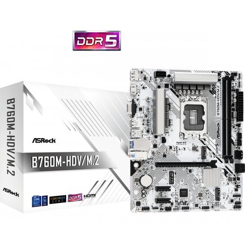 Дънна платка ASRock B760M-HDV/M.2 (снимка 1)