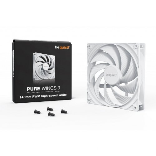 Охлаждане Be Quiet! Pure Wings 3 140mm PWM high-speed White BL113 (снимка 3)
