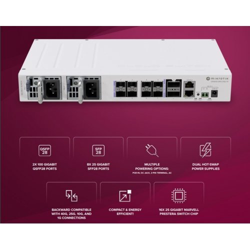 Суич MikroTik CRS510-8XS-2XQ-IN (снимка 2)