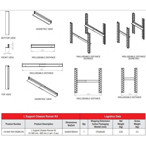Аксесоари за шкафове > Lande LN-RAF-RAY-D600-ZN (снимка 2)