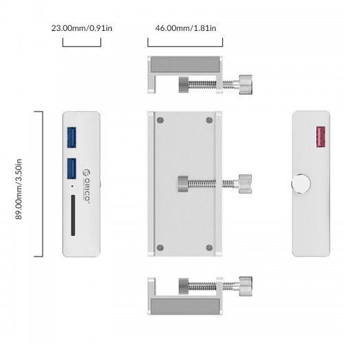 Четец за флаш карти Orico MH2AC-U3-SV-BP (снимка 3)