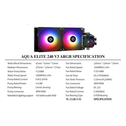Охлаждане Thermalright AQUA-ELITE-240-BK-ARGB-V3 (снимка 14)