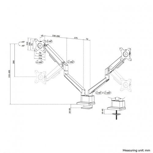 Стойки и стендове > NEOMOUNTS BY NEWSTAR DS70-250BL2 (снимка 17)