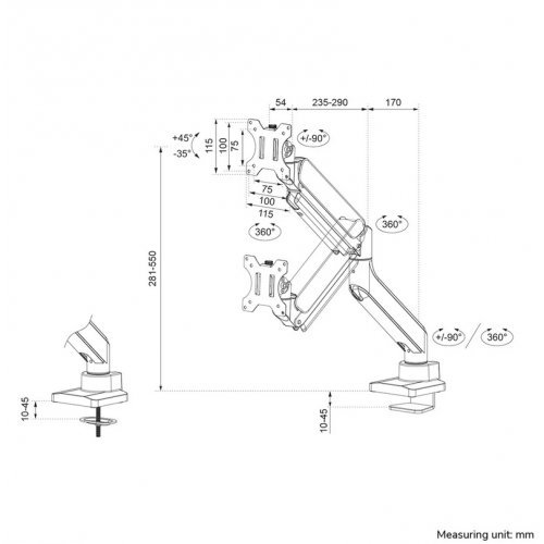 Стойка за дигитален проектор NEOMOUNTS BY NEWSTAR DS70-450BL1 (снимка 14)