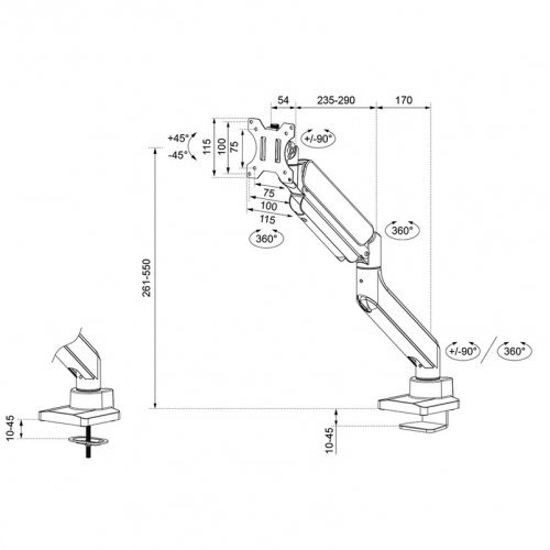 Стойки и стендове > NEOMOUNTS BY NEWSTAR DS70PLUS-450BL1 (снимка 16)