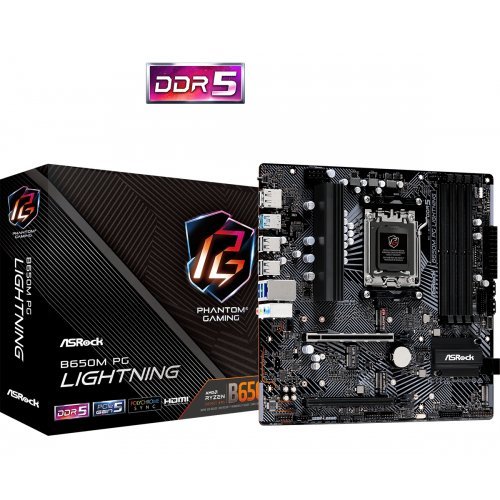 Дънна платка ASRock B650M PG LIGHTING (снимка 1)