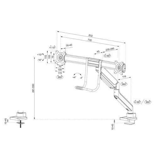 Стойки и стендове > NEOMOUNTS BY NEWSTAR DS75-450BL2 (снимка 11)