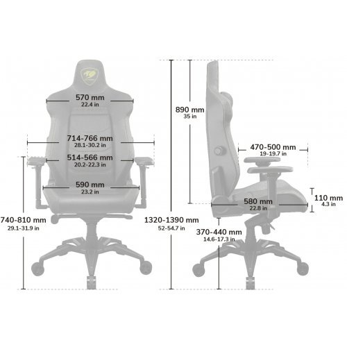 Геймърски стол Cougar Armor CG3MEVOGLB0001 (снимка 9)
