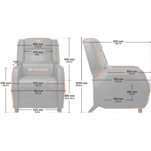 Геймърски стол Cougar Ranger CG3MRGSBLB0001 (снимка 8)