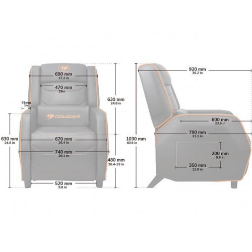 Геймърски стол Cougar Ranger CG3MRGSGLB0001 (снимка 9)