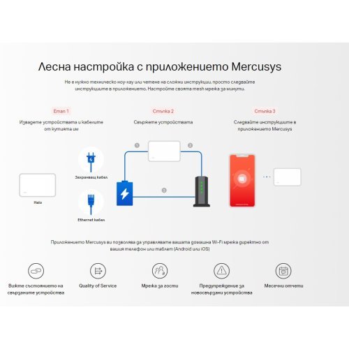 Безжичен рутер Mercusys Halo H70X(2-pack) (снимка 12)