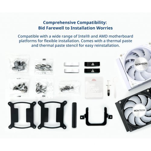 Охлаждане MONTECHPC MONTECH-HYPER-FLOW-ARGB-240-WH (снимка 5)