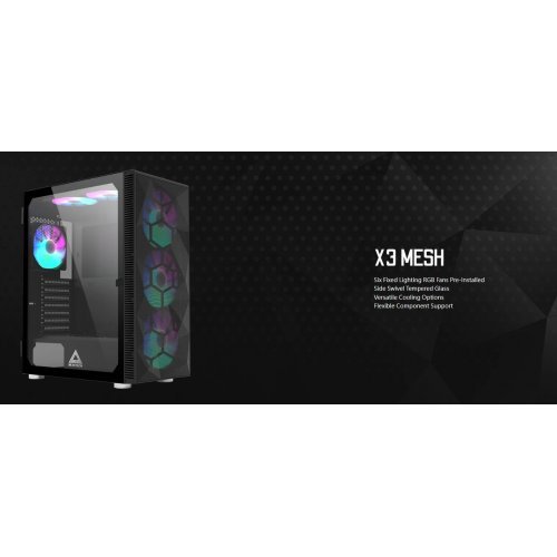 Компютърна кутия MONTECHPC MONTECH-X3-MESH-BK (снимка 2)
