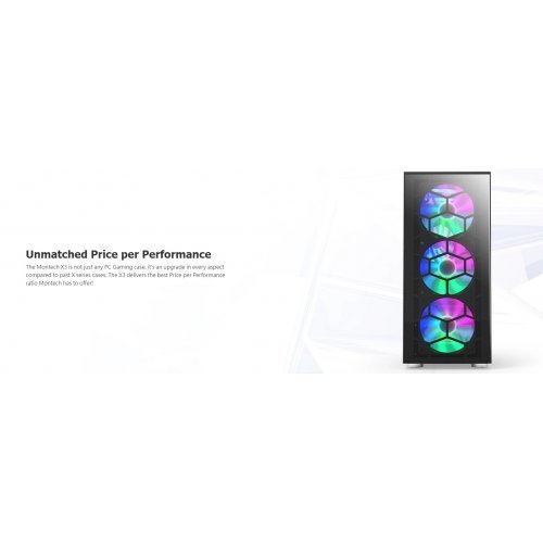Компютърна кутия MONTECHPC MONTECH-X3-GLASS-BK (снимка 3)