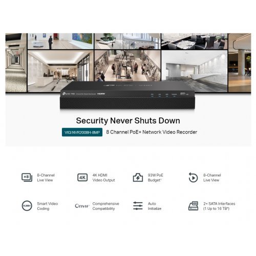 Мрежов видео рекордер TP-Link IGI NVR2008H-8MP (снимка 5)