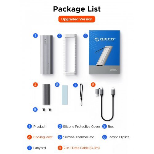 Кутия за диск Orico AXM2S-G2-V1-GY-BP (снимка 12)