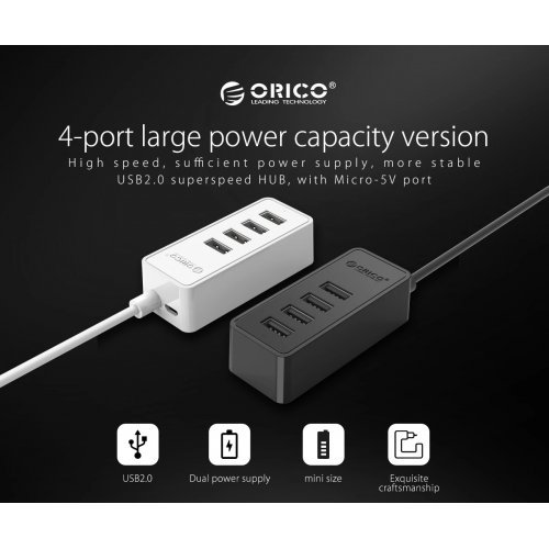 USB хъб Orico W5P-U2-100-BK-EP-HW (снимка 6)