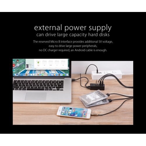 USB хъб Orico W5P-U2-100-BK-EP-HW (снимка 7)