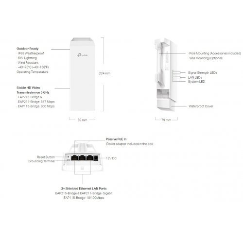 Access Point TP-Link EAP215-Bridge KIT (снимка 12)