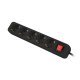 Разклонител Lanberg PS1-05F-0300-BK