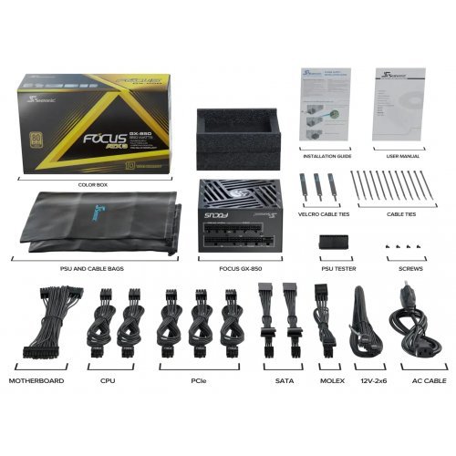 Захранващ блок Seasonic FOCUS-GX-850-V4 (снимка 11)