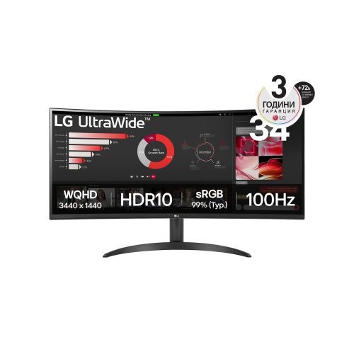 Монитор LG 34WR50QK-B (снимка 1)