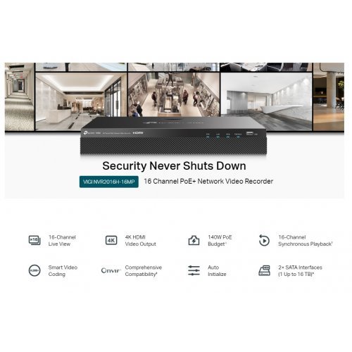 Мрежов видео рекордер TP-Link VIGI NVR2016H-16MP (снимка 5)