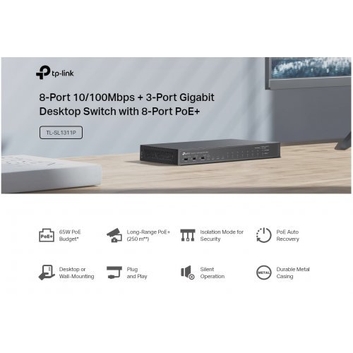 Суич TP-Link TL-SL1311P (снимка 6)