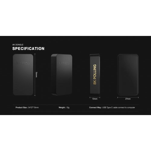 Мишка Lamzu LAMZU-8K-DONGLE-WH (снимка 8)