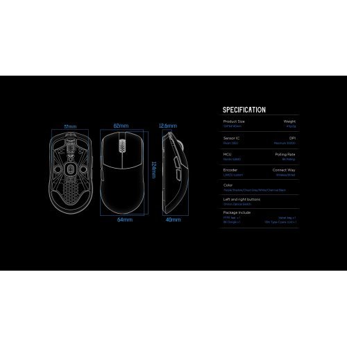 Мишка Lamzu LAMZU-MAYA-X-BLK (снимка 18)