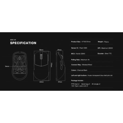 Мишка Lamzu LAMZU-ATLANTIS-M-4K-BLK (снимка 16)