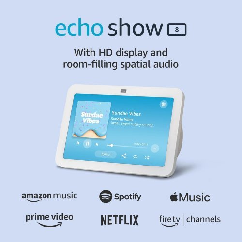 Преносими тонколони > Amazon AMAZON-ECHO-SHOW8G3-WT (снимка 2)