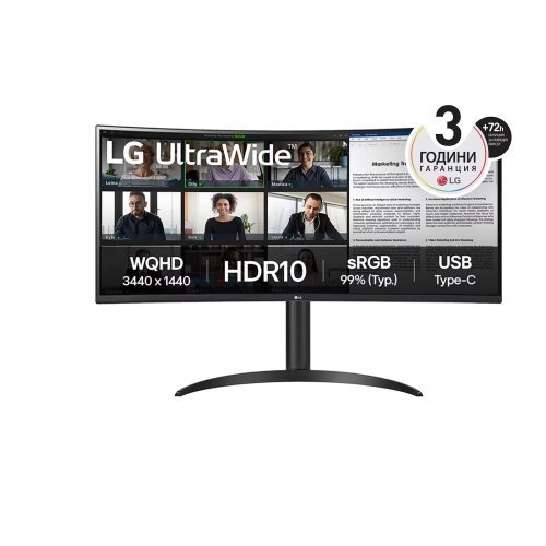 Монитор LG 34WR55QK-B (снимка 1)