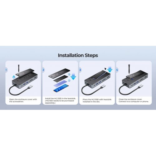Докинг станция Orico OM28P-G2-BK (снимка 8)