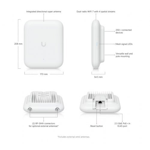 Access Point Ubiquiti U7-Outdoor (снимка 2)
