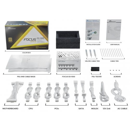 Захранващ блок Seasonic FOCUS-GX-1000-V4-WHITE (снимка 10)