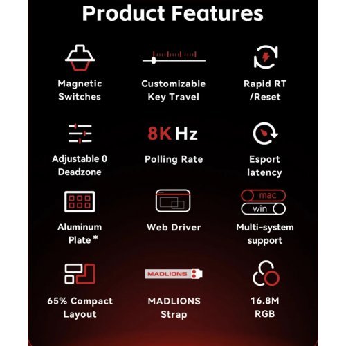 Клавиатура MadLions MAD-60-HE-RGB-WH (снимка 7)