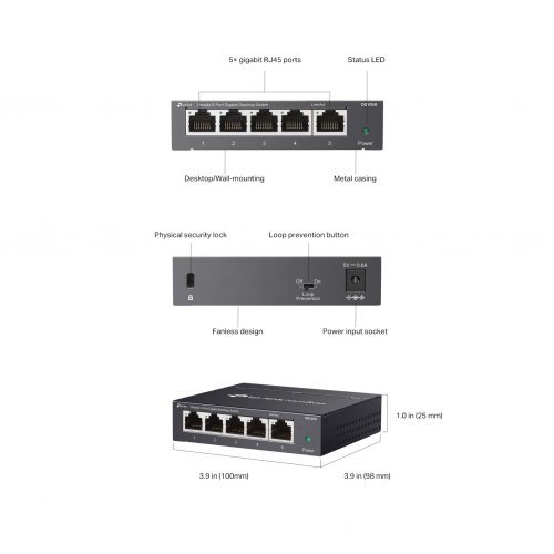 Суич TP-Link DS105G (снимка 9)