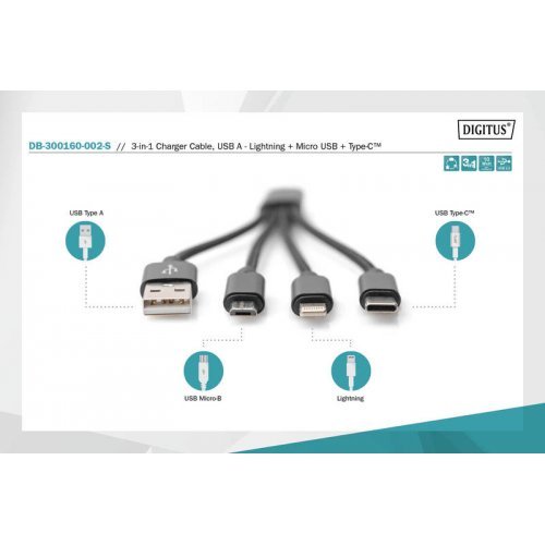 USB кабел Assmann DB-300160-002-S (снимка 4)