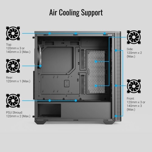 Компютърна кутия AeroCool D501A-G-BK-v2 (снимка 6)