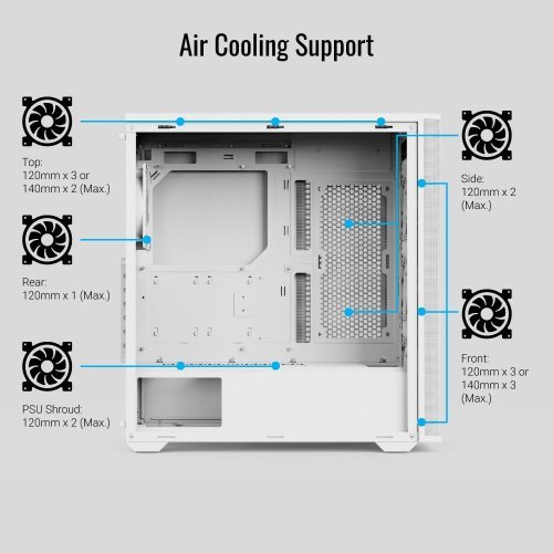 Компютърна кутия AeroCool D501A-G-WT-v2 (снимка 6)