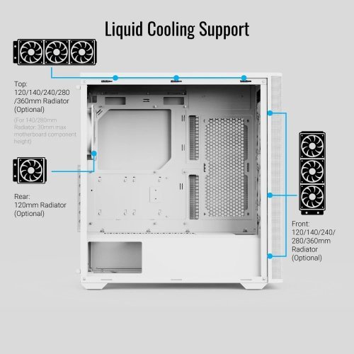 Компютърна кутия AeroCool D501A-G-WT-v2 (снимка 7)