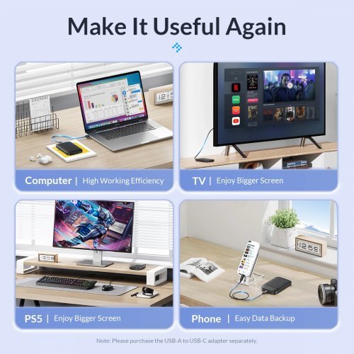 Кутия за диск Orico 2020C3-V1-BK-EP (снимка 4)