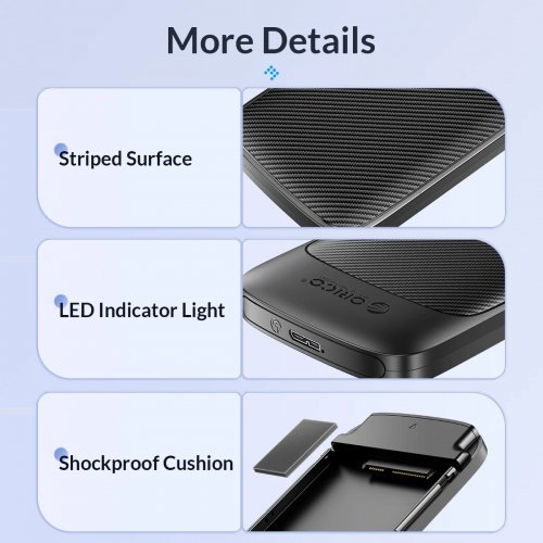 Кутия за диск Orico 2020C3-V1-BK-EP (снимка 9)