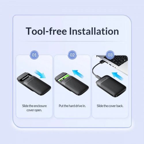 Кутия за диск Orico 2020C3-V1-BK-EP (снимка 12)