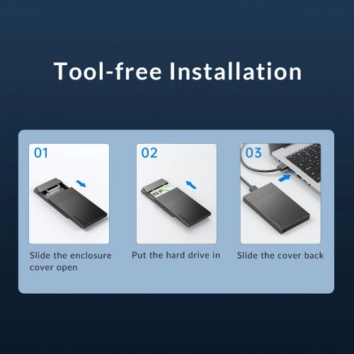 Кутия за диск Orico 2526U3-V1-BK-EP (снимка 13)