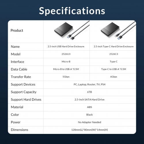 Кутия за диск Orico 2526U3-V1-BK-EP (снимка 18)
