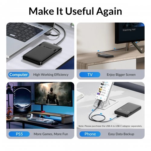 Кутия за диск Orico 2577C3-V1-BK-EP (снимка 6)